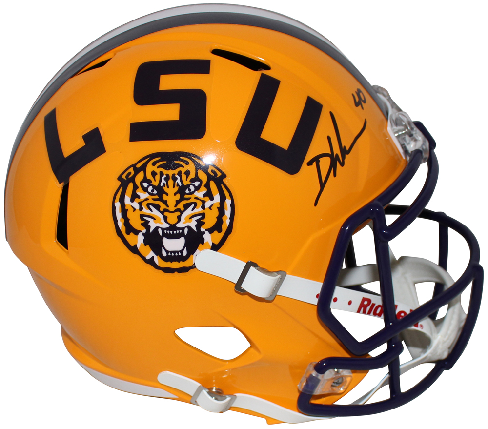 Devin White Autographed/Signed LSU Tigers F/S Speed Helmet BAS 32564