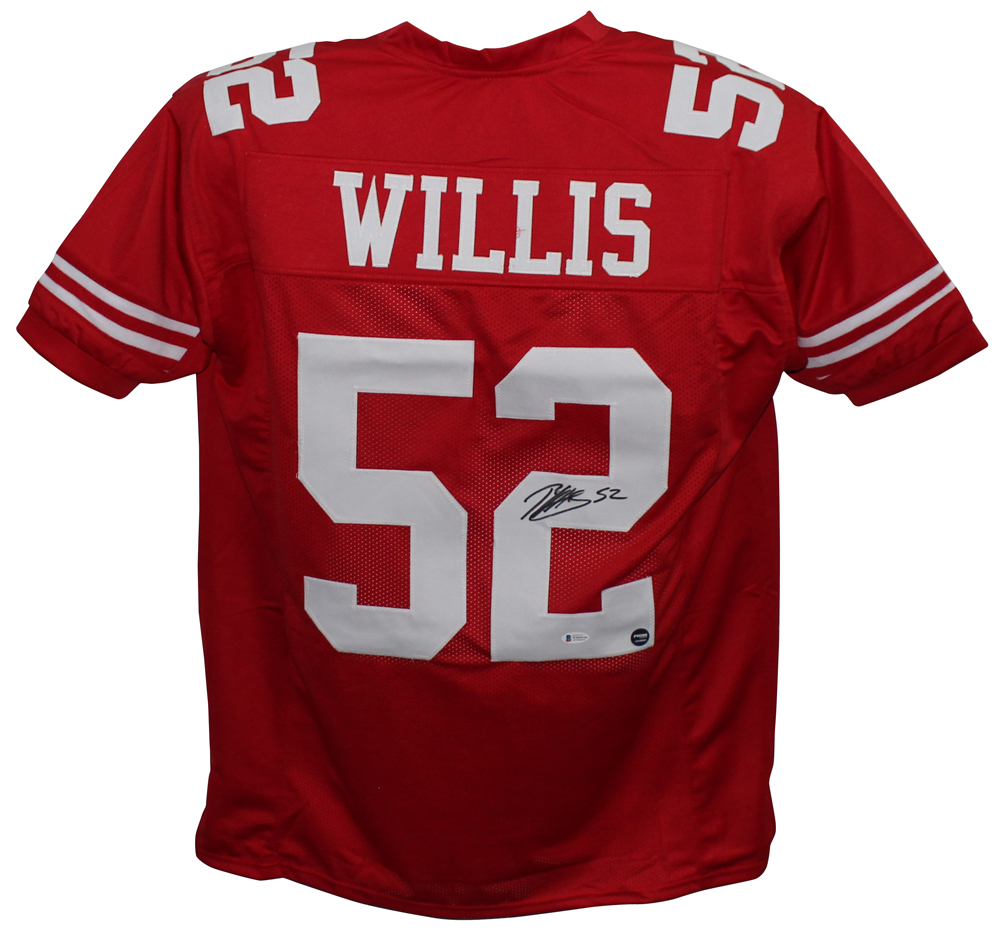 Patrick Willis Autographed/Signed Pro Style Red XL Jersey BAS 32566