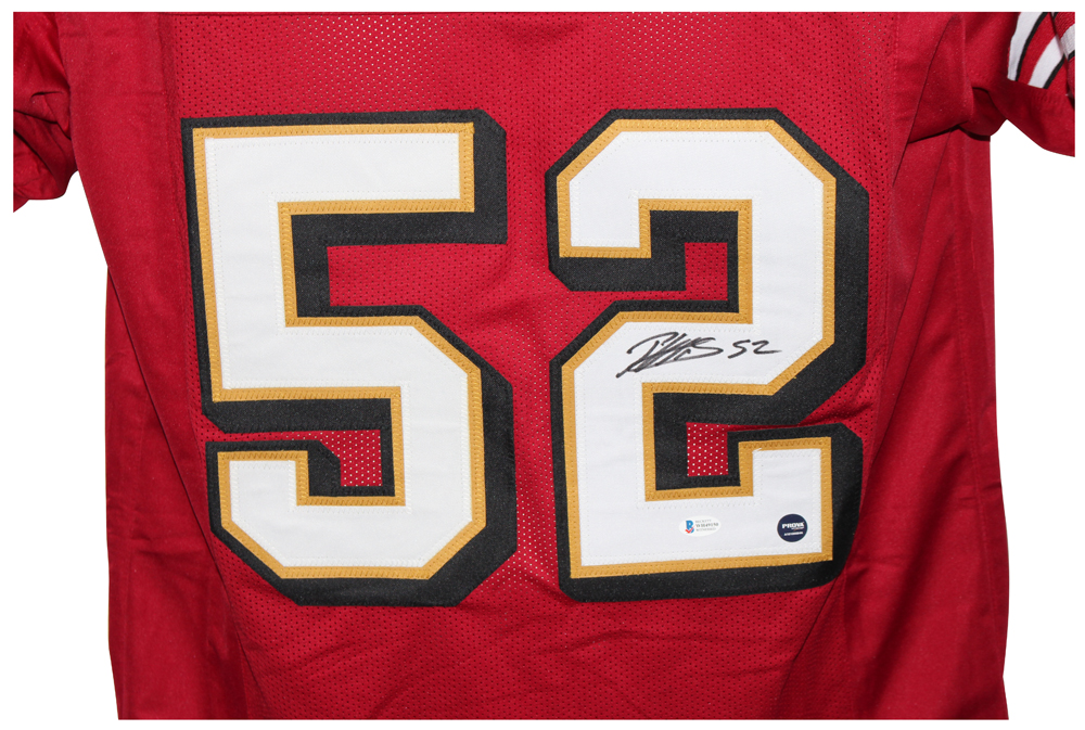 Patrick Willis Autographed/Signed Pro Style 3 Layer Red XL Jersey BAS 32568
