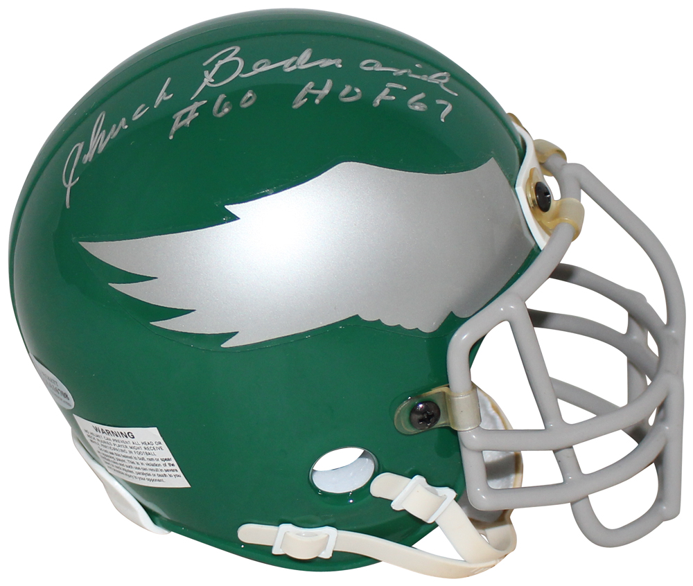 Chuck Bednarik Autographed Philadelphia Eagles Authentic Mini Helmet BAS 32664