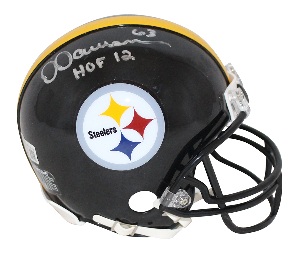 Dermontti Dawson Signed Pittsburgh Steelers VSR4 Mini Helmet HOF BAS 32807