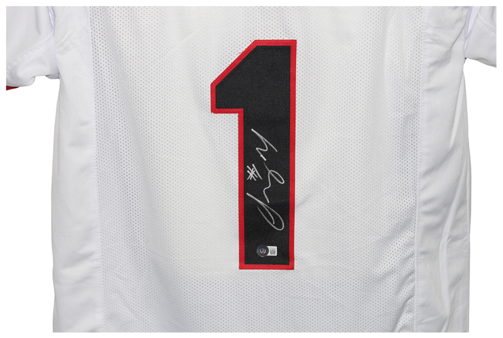 Sony Michel Autographed/Signed College Style White XL Jersey BAS 32815