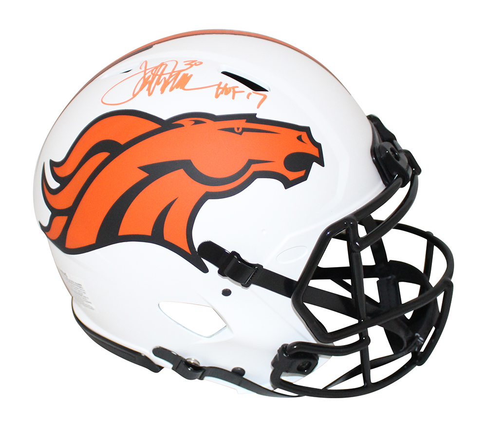 Terrell Davis Signed Denver Broncos Authentic Lunar Speed Helmet HOF BAS 32821