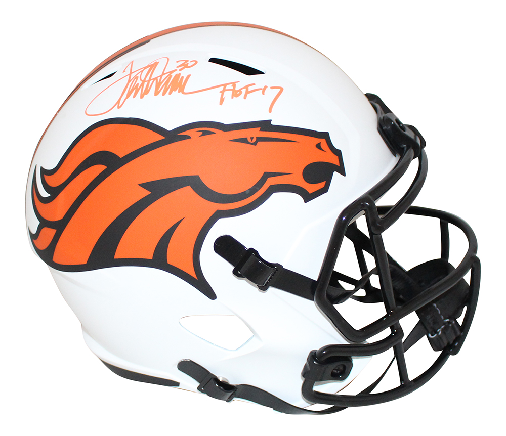 Terrell Davis Autographed Denver Broncos F/S Lunar Speed Helmet HOF BAS 32823