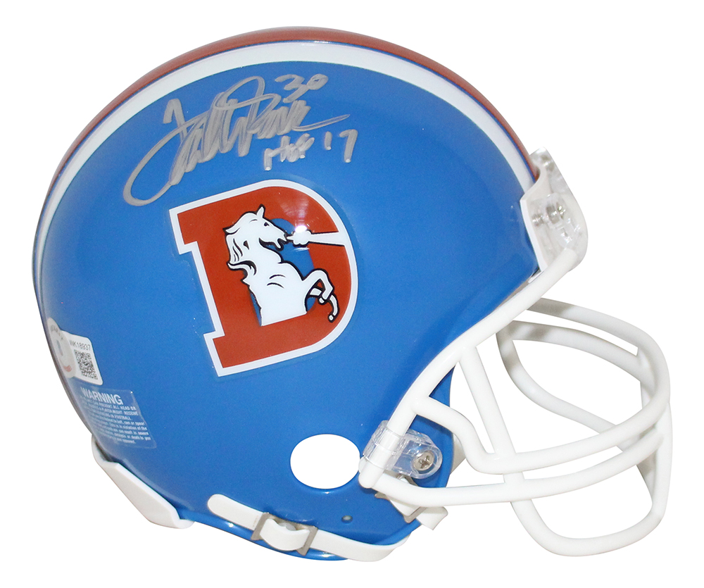 Terrell Davis Autographed Denver Broncos D Logo Mini Helmet HOF BAS 32858