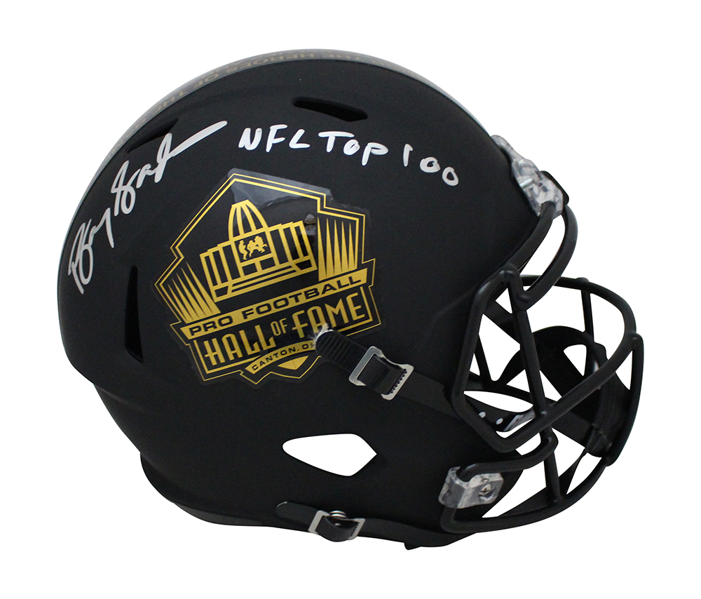 Barry Sanders Autographed F/S Hall Of Fame Black Centennial Helmet BAS 32957