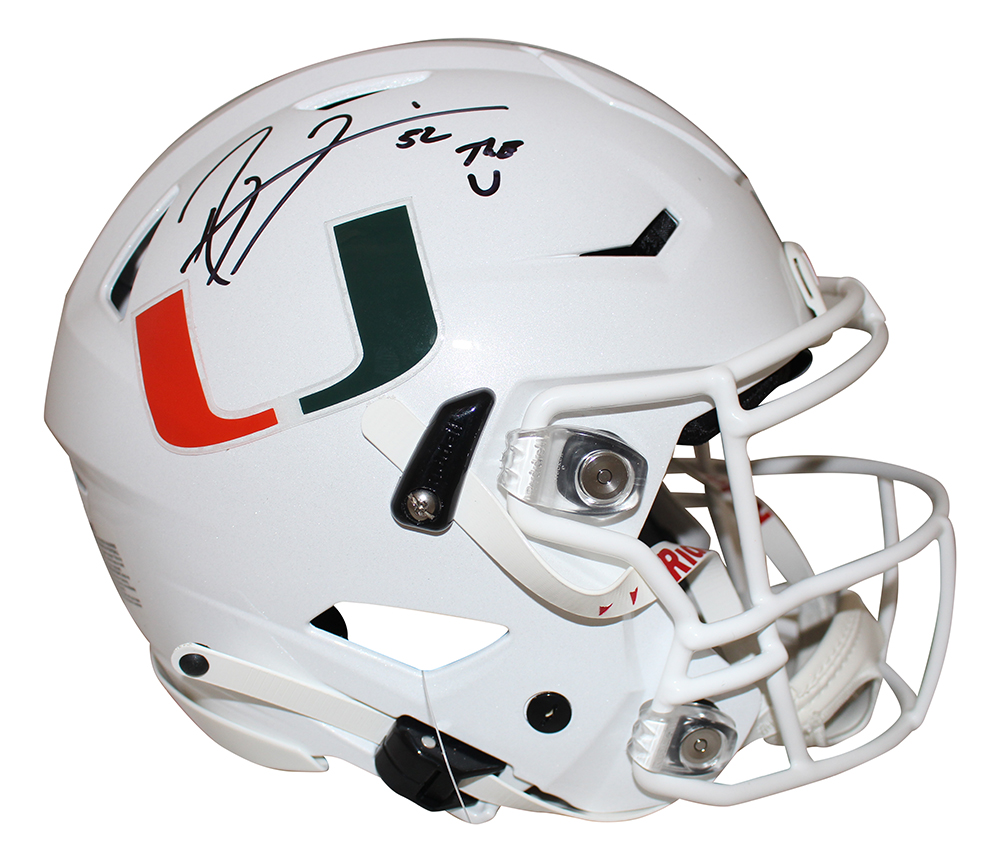 Ray Lewis Signed Miami Hurricanes Authentic Speed Flex Helmet The U BAS 29511