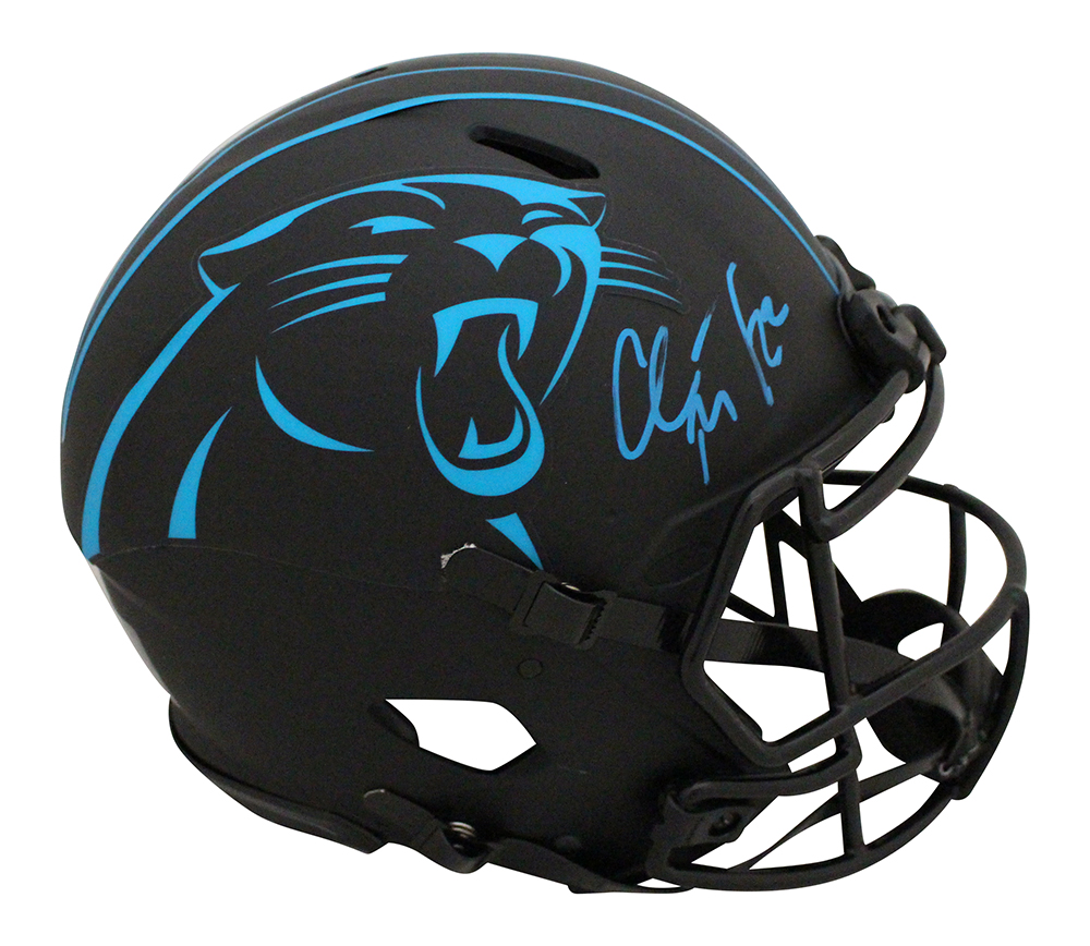 Christian McCaffrey Signed Carolina Panthers Authentic Eclipse Helmet BAS 32962