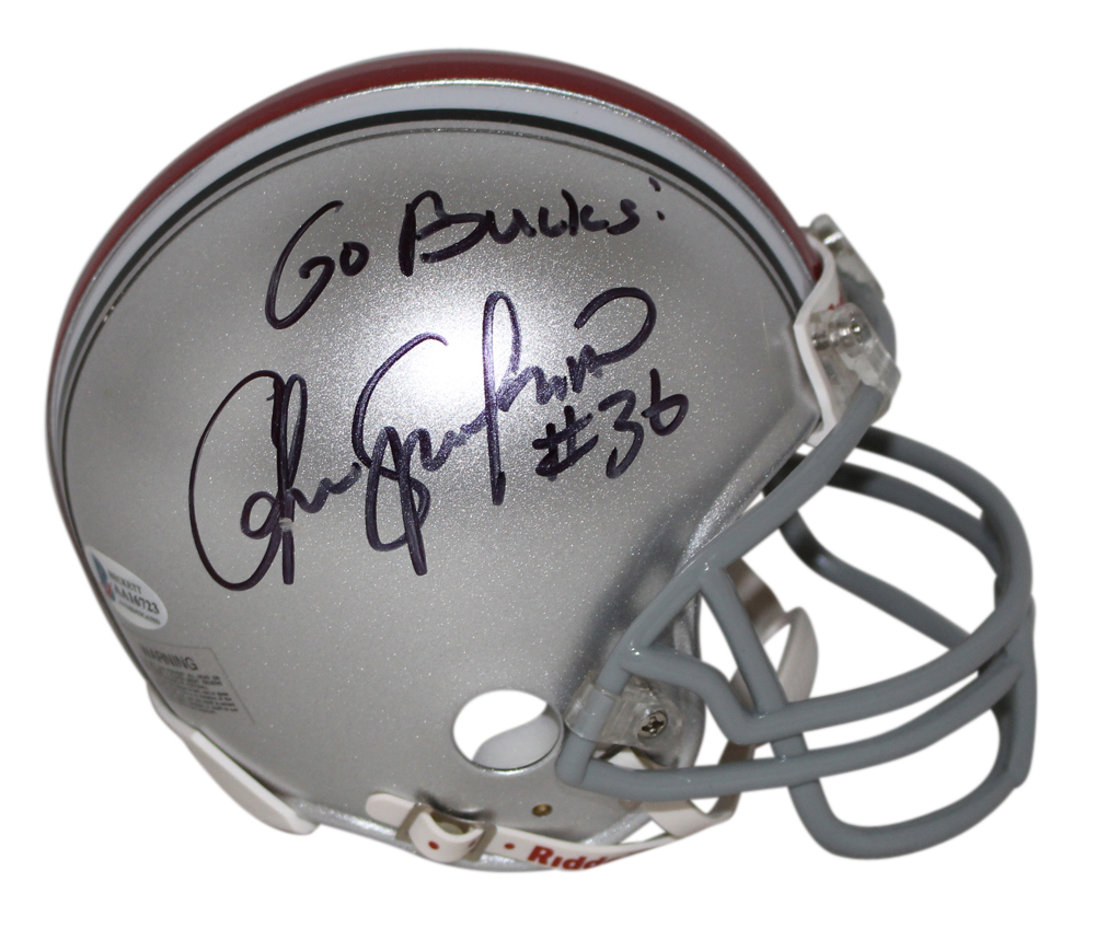 Chris Spielman Autographed Ohio State Buckeyes Mini Helmet Go Bucks BAS 33013