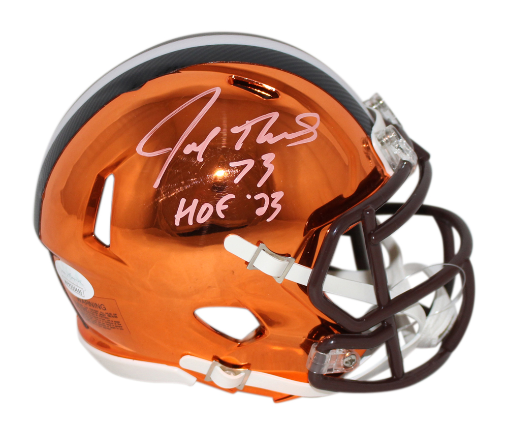 Joe Thomas Autographed Cleveland Browns Chrome Mini Helmet HOF JSA 33015