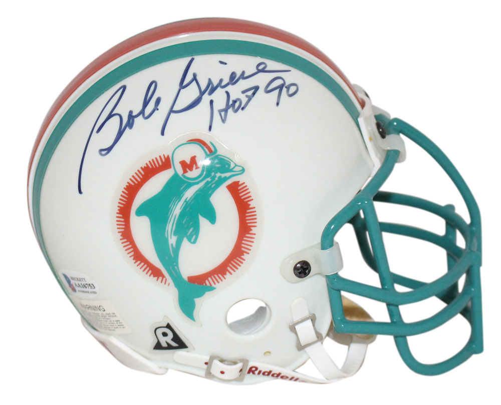 Bob Griese Autographed Miami Dolphins Authentic Mini Helmet HOF BAS 33029