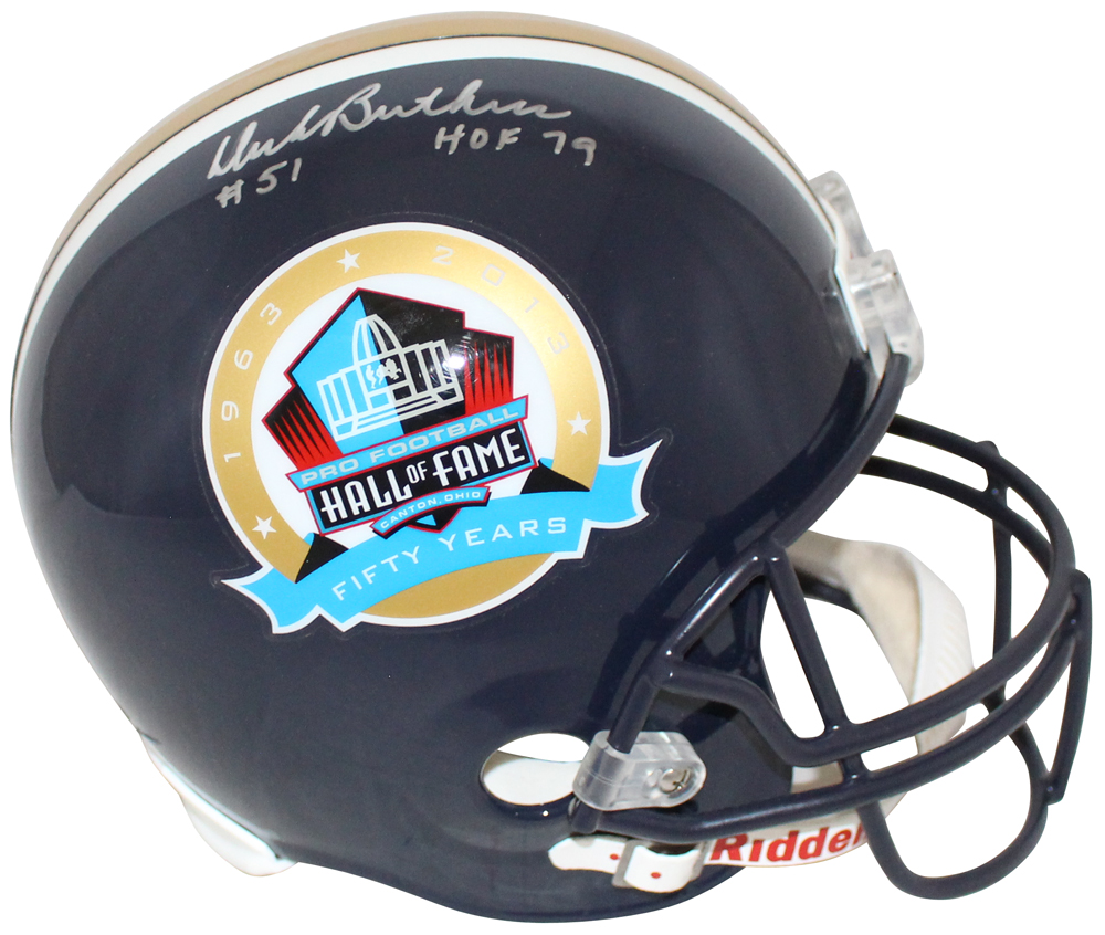 Dick Butkus Autographed F/S Hall Of Fame 50 Years Helmet HOF JSA 33034