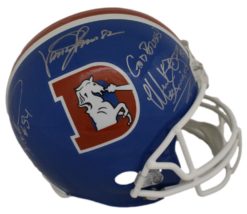 Three Amigos Autographed Denver Broncos F/S VSR4 D Logo Helmet JSA