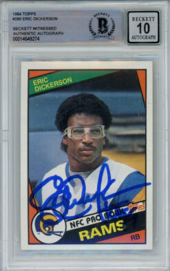 Eric Dickerson Signed 1984 Topps #280 Rookie Card HOF Beckett 10 Slab