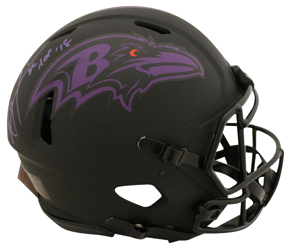 Ray Lewis Autographed Baltimore Ravens Eclipse Authentic Helmet HOF BAS 29517