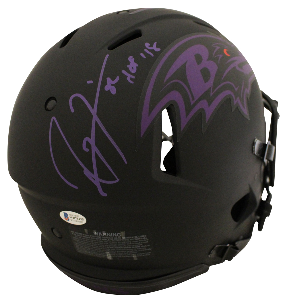 Ray Lewis Autographed Baltimore Ravens Eclipse Authentic Helmet HOF BAS 29517