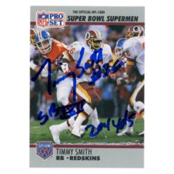 Timmy Smith Autographed 1990 Pro Set #43 204 yards SB XXI Card Beckett 54588