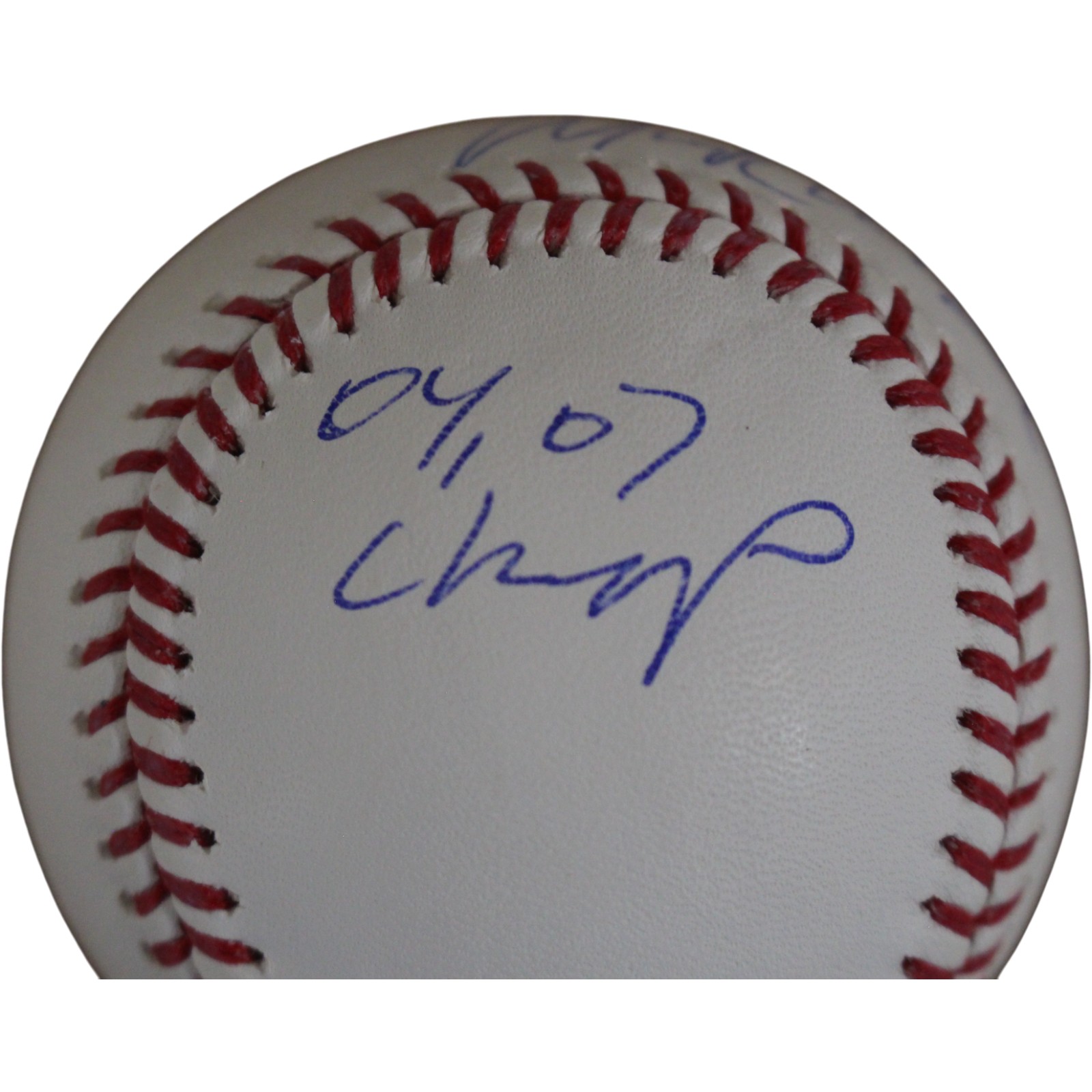 Manny Ramirez Autographed Boston Red Sox OML Baseball 04 07 Champs Beckett 54638