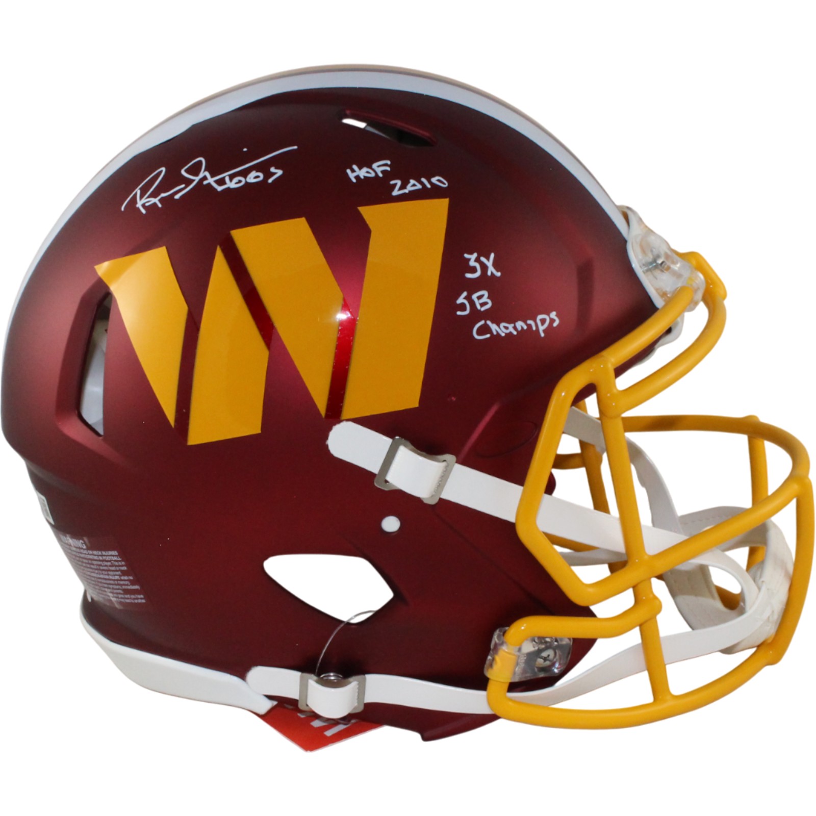 Russ Grimm Signed Washington Commanders Pro 25 Alt Helmet 3 insc Beckett 54595