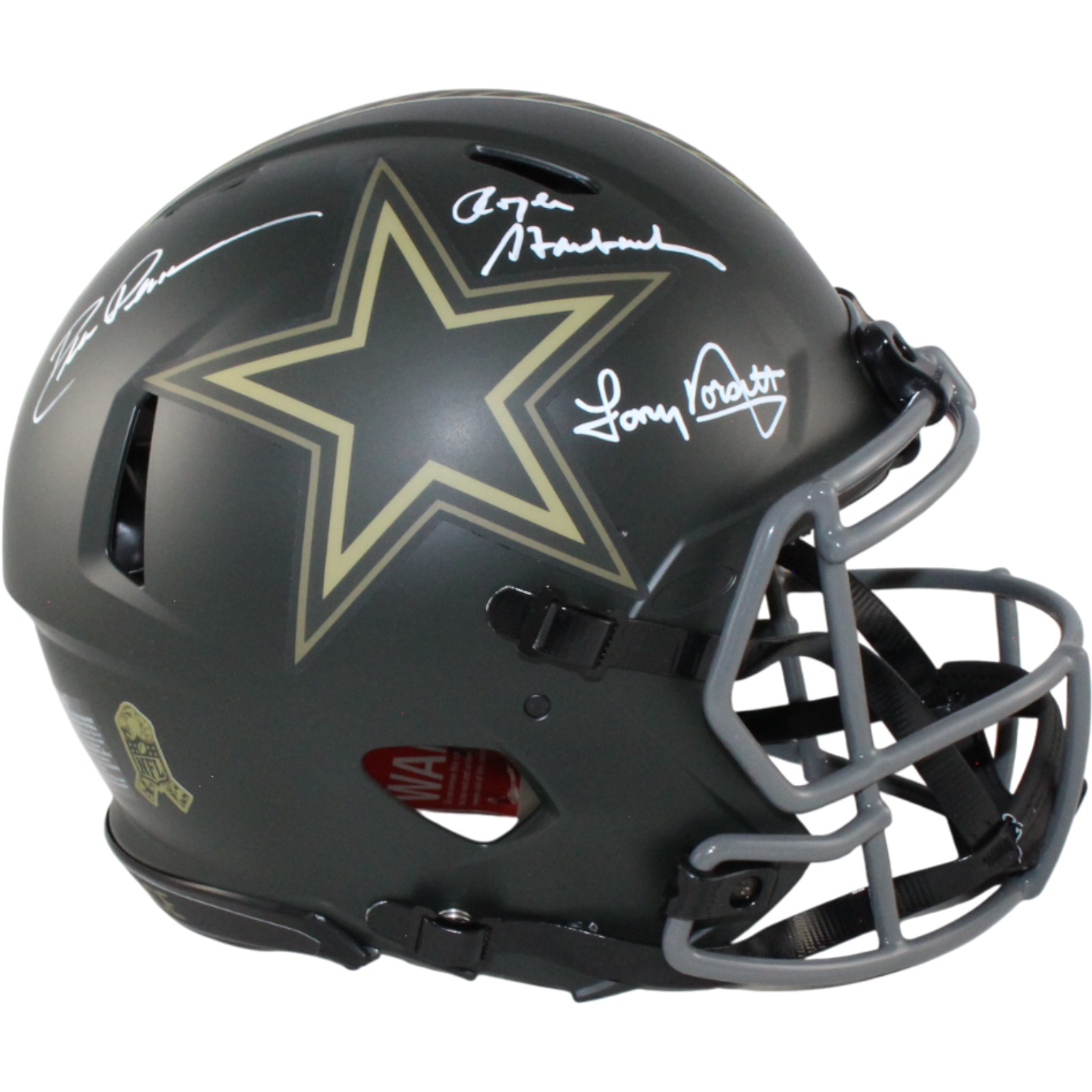 Staubach Dorsett Pearson Signed Dallas Cowboys Pro 25 STS Helmet Beckett 54608