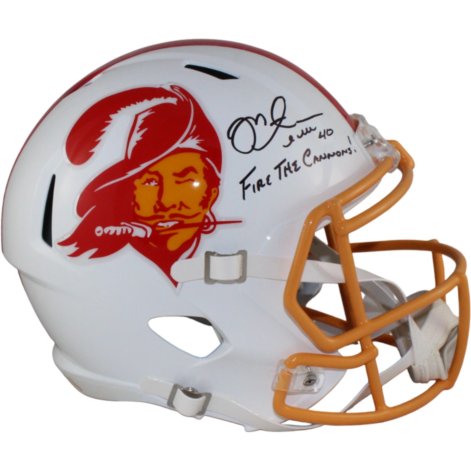 Mike Alstott Signed Tampa Bay Buccaneers F/S Helmet TB Cannons  Beckett 54601