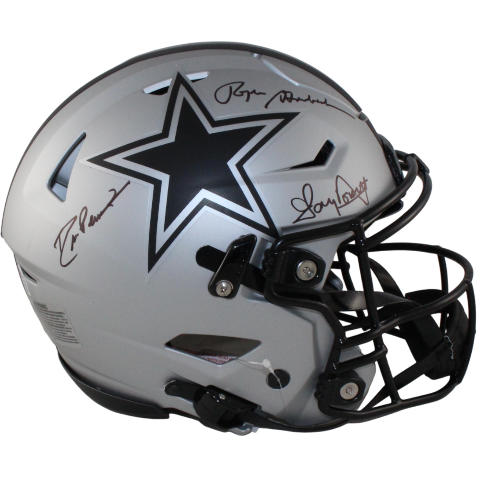 Dorsett Pearson Staubach Signed Dallas Cowboys Rave Speedflex Helmet BAS 54597