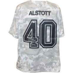 Mike Alstott Signed Tampa Bay Buccaneers XL Arctic Camo Jersey Beckett 54629