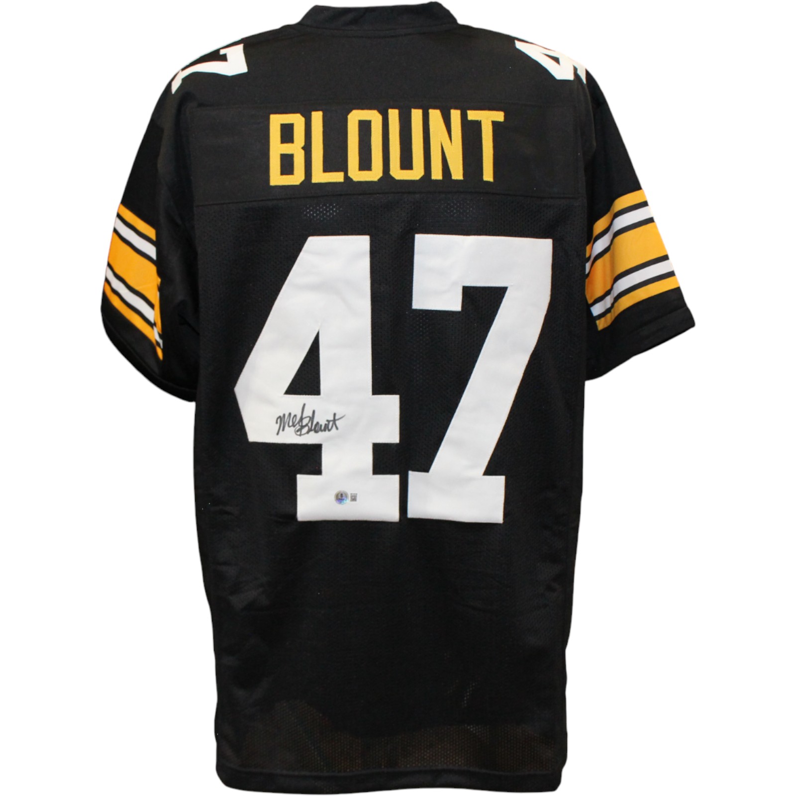 Mel Blount Autographed Pro Style Sz XL Black Jersey Beckett Witness 54621