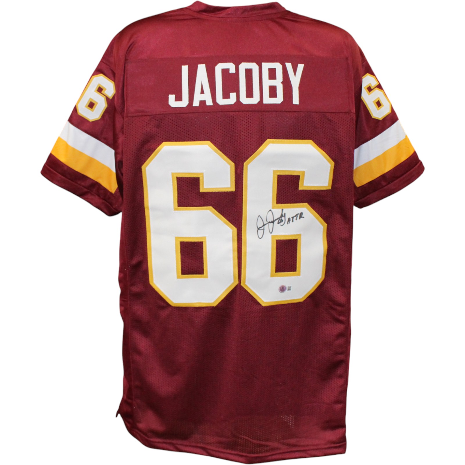 Joe Jacoby Autographed Pro Style Size XL Red Jersey HTTR Beckett Witness' 54626