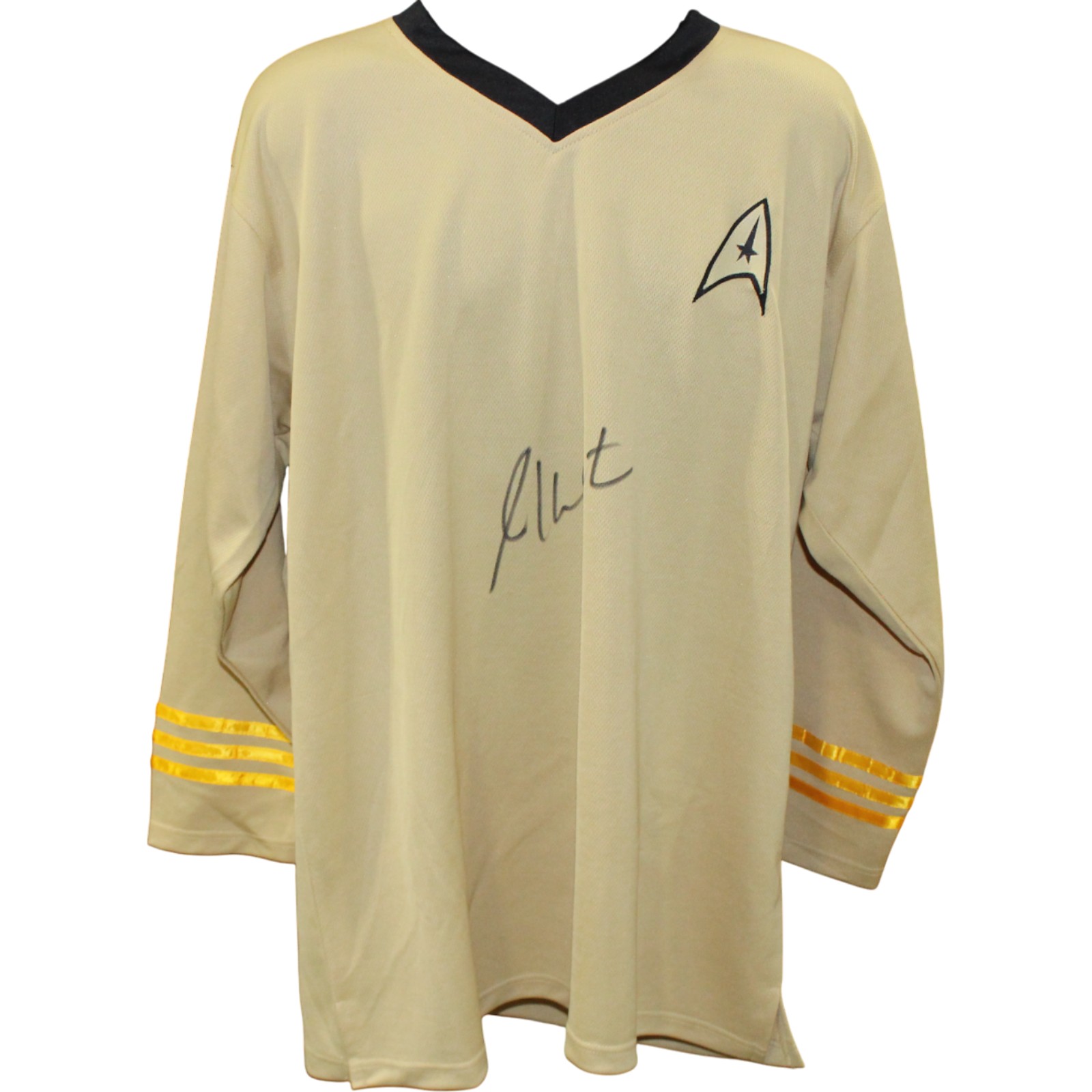 William Shatner Autographed/Signed Star Trek Uniform Shirt Beckett Witness 54632