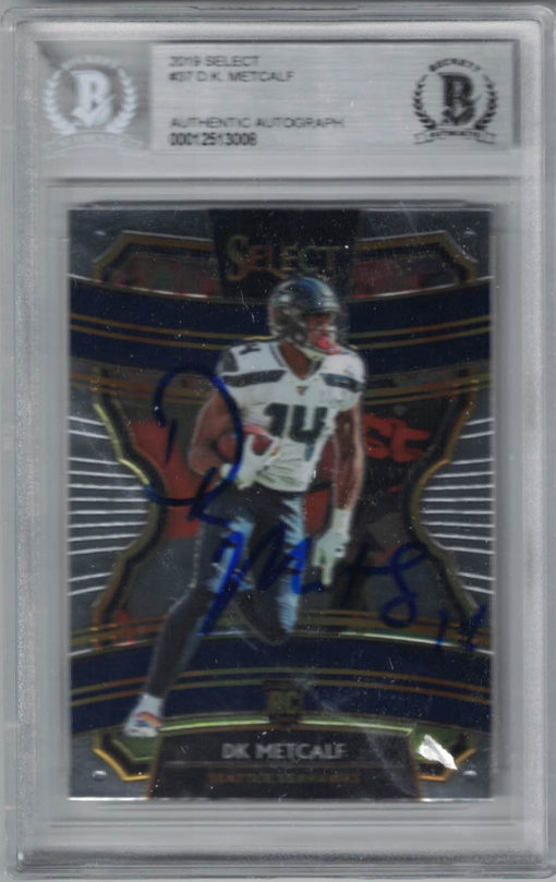 DK Metcalf Signed Seattle Seahawks 2019 Select Trading Card BAS Slab 29567