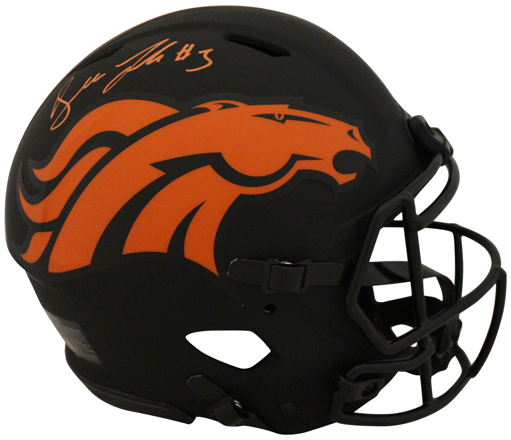 Drew Lock Autographed Denver Broncos Authentic Eclipse Helmet BAS 29353