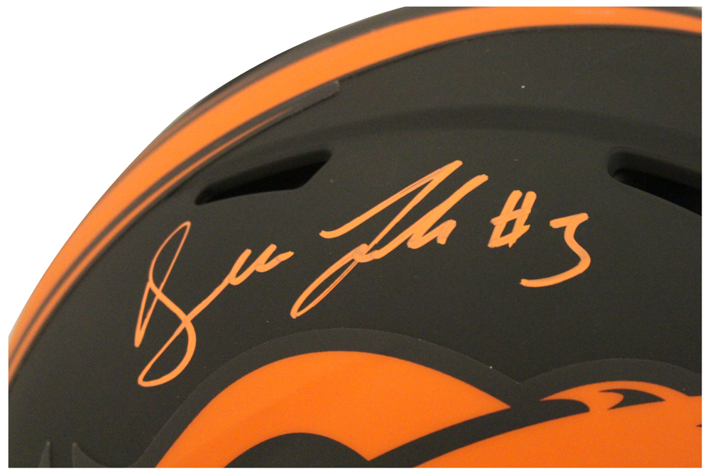 Drew Lock Autographed Denver Broncos Authentic Eclipse Helmet BAS 29353