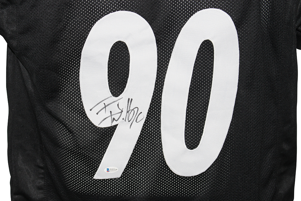 TJ Watt Autographed/Signed Pro Style Black XL Jersey BAS 29589