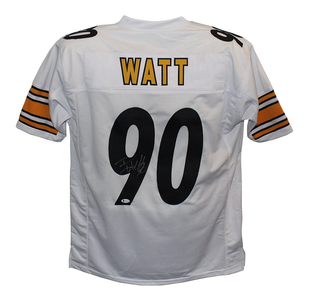 TJ Watt Autographed/Signed Pro Style White XL Jersey BAS 29590