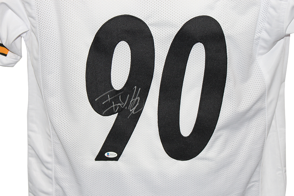 TJ Watt Autographed/Signed Pro Style White XL Jersey BAS 29590