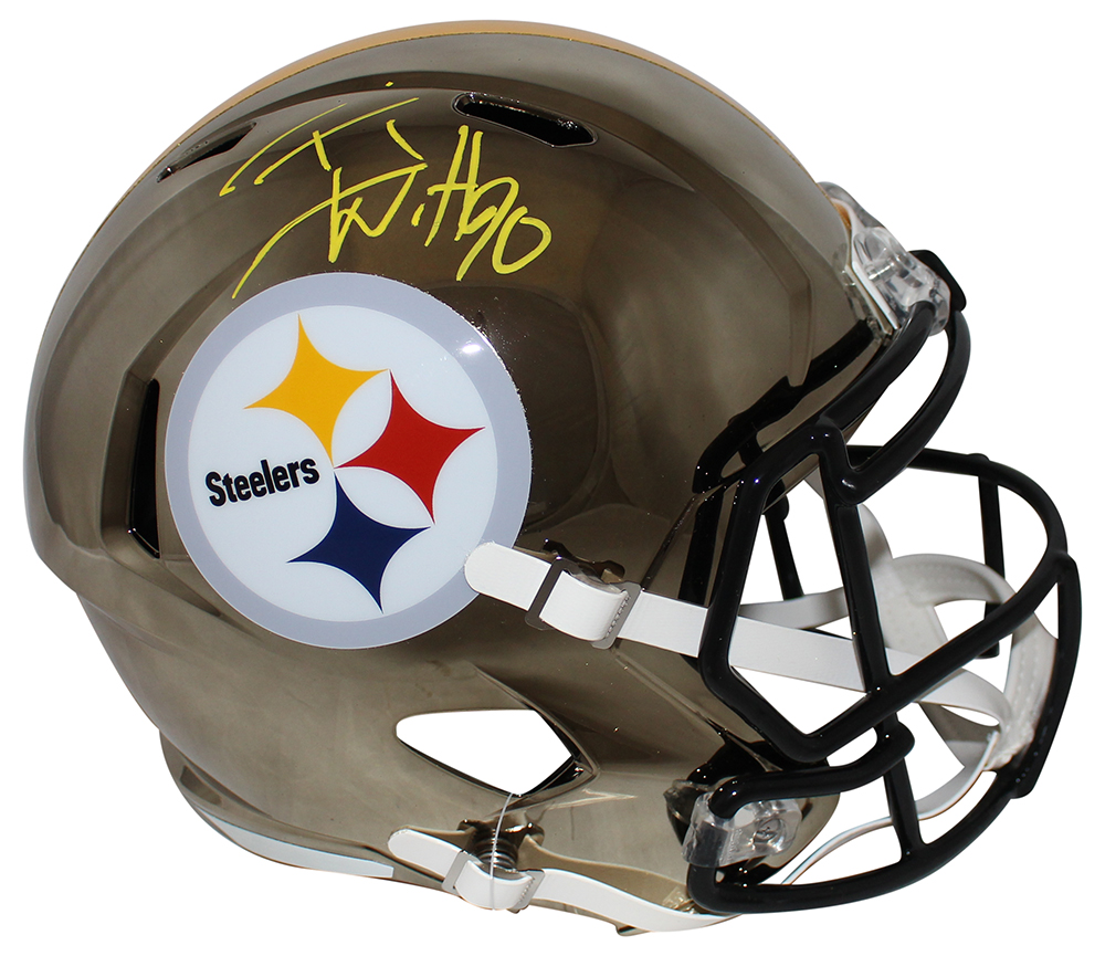 TJ Watt Autographed Pittsburgh Steelers F/S Speed Chrome Helmet BAS 29596