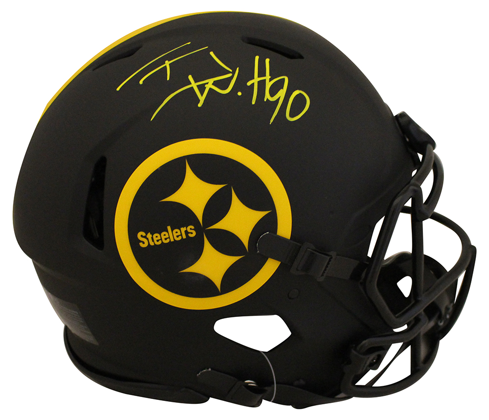 TJ Watt Signed Pittsburgh Steelers Authentic Eclipse Speed Helmet BAS 29597