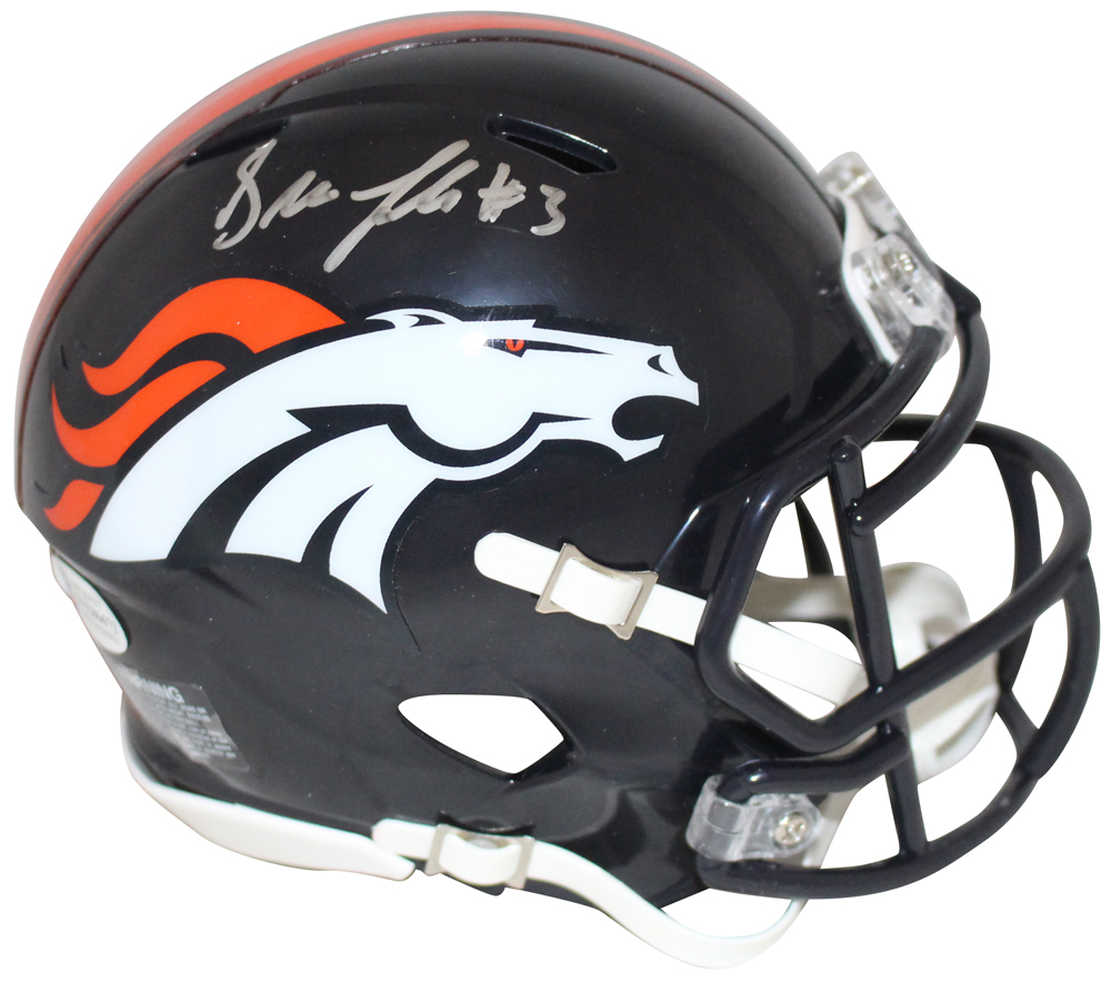 Drew Lock Autographed/Signed Denver Broncos Speed Mini Helmet BAS 29355