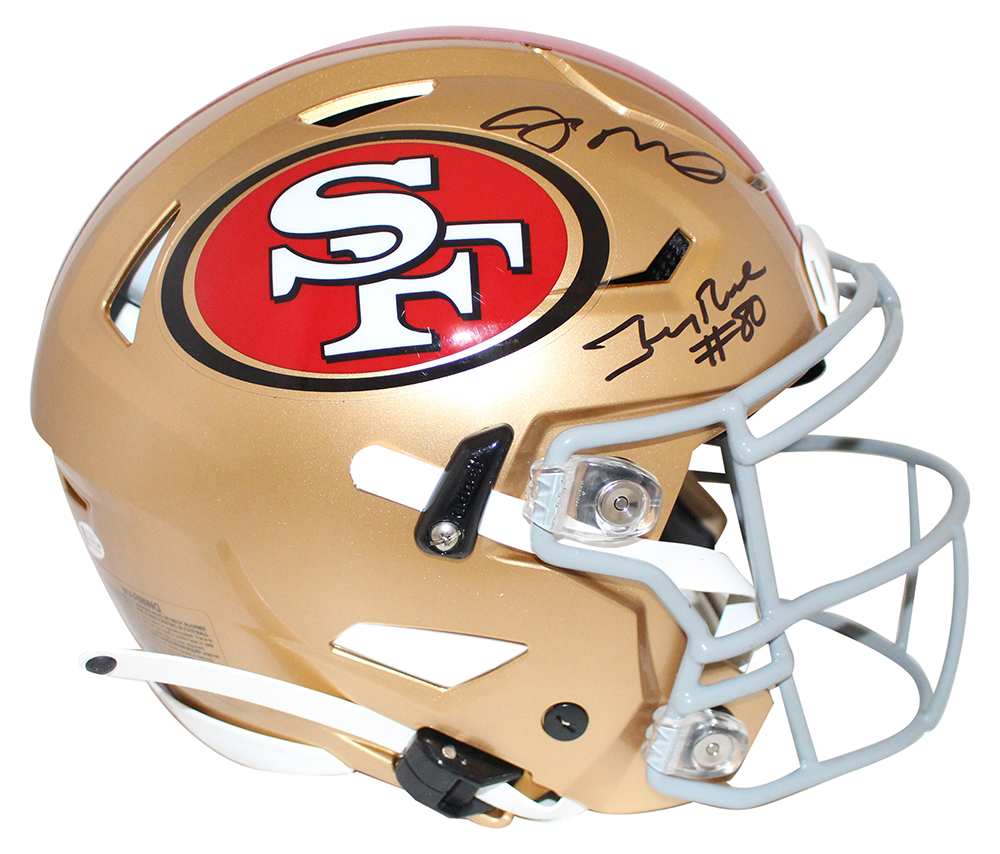 joe montana and jerry rice autographed football