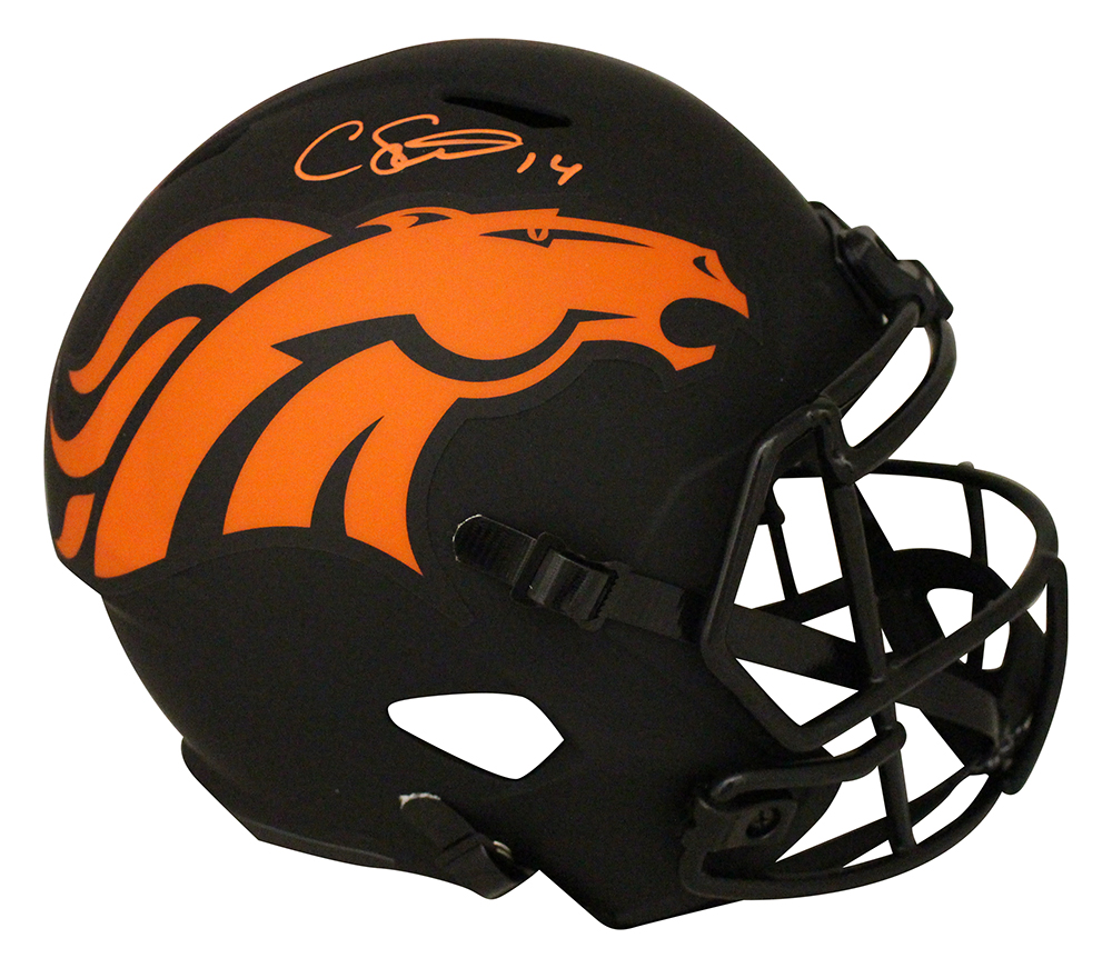Courtland Sutton Autographed Denver Broncos Eclipse F/S Eclipse Helmet JSA 29658