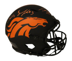 Drew Lock Sutton & Jeudy Signed Broncos Authentic Eclipse Helmet JSA 29661