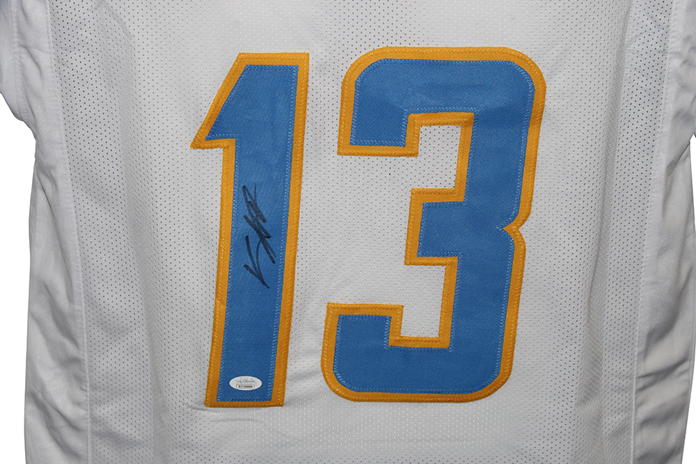 Keenan Allen Autographed/Signed Pro Style White XL Jersey BAS 29756