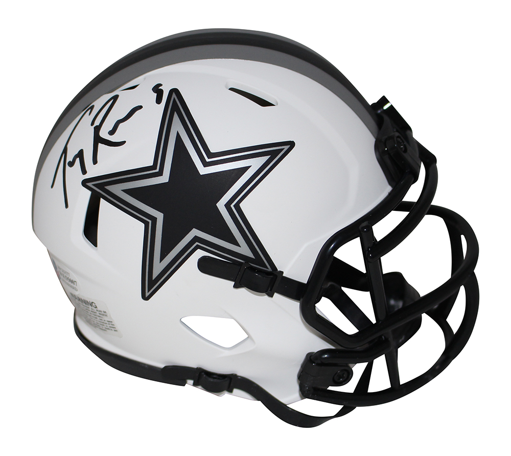 Tony Romo Autographed/Signed Dallas Cowboys Lunar Mini Helmet BAS 29852
