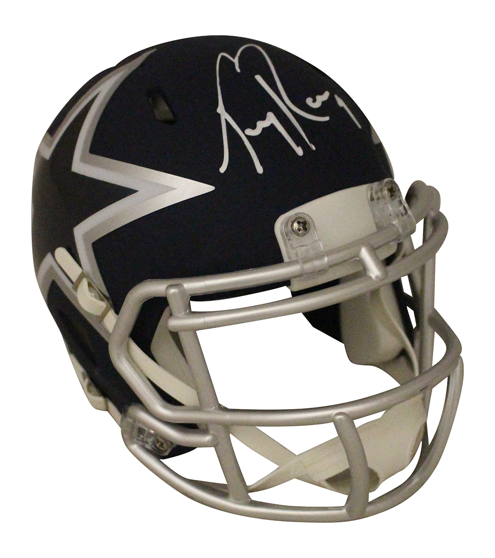 Tony Romo Autographed/Signed Dallas Cowboys AMP Mini Helmet BAS 29854