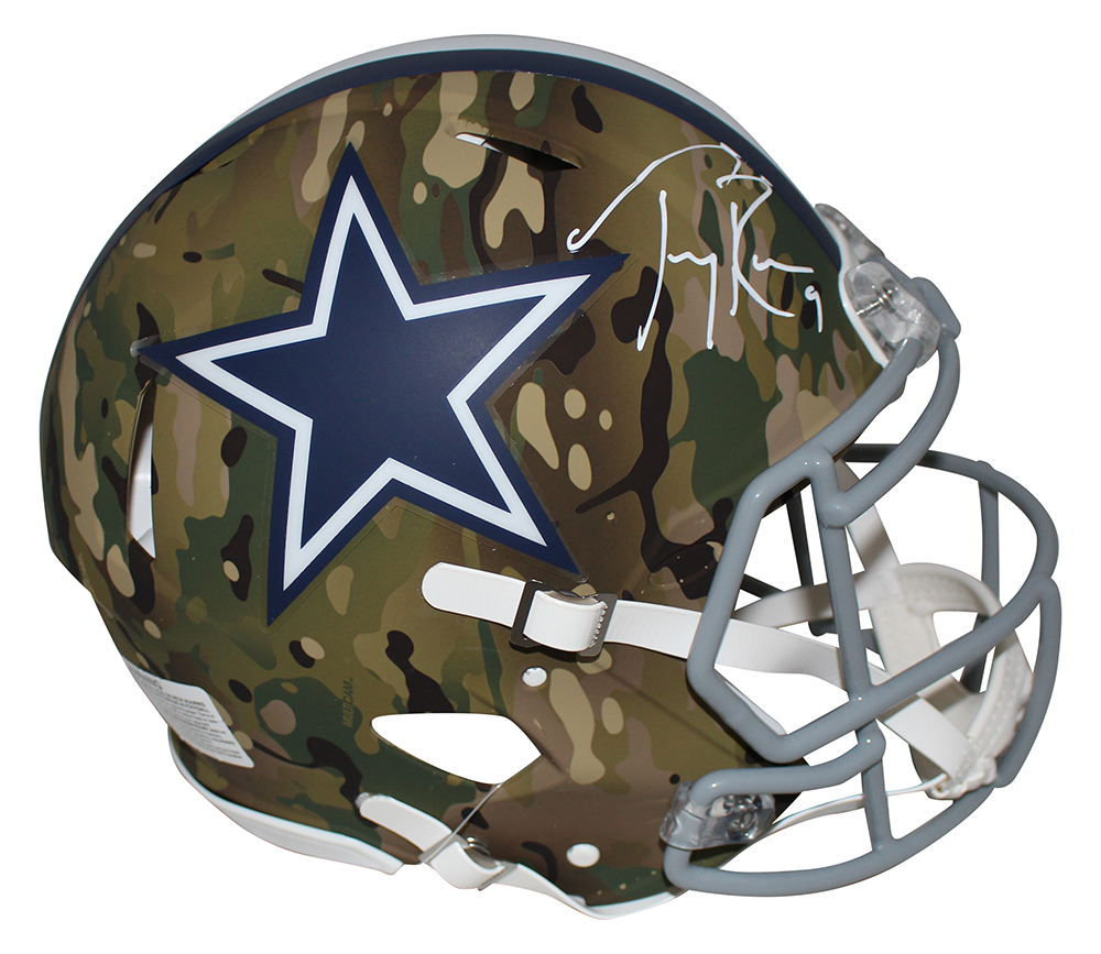 Tony Romo Autographed Dallas Cowboys Authentic Camo Helmet BAS 29858