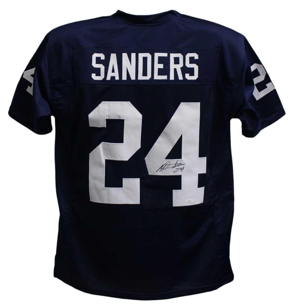 Miles Sanders Autographed/Signed College Style Blue XL Jersey JSA 29860