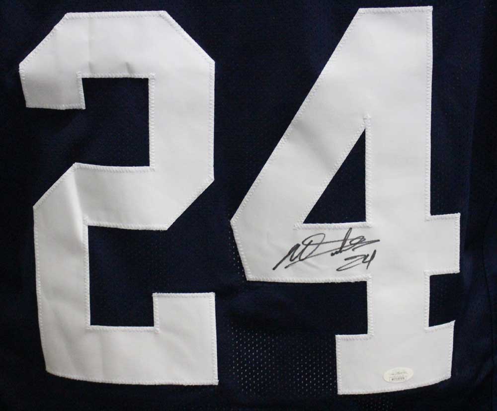 Miles Sanders Autographed/Signed College Style Blue XL Jersey JSA 29860
