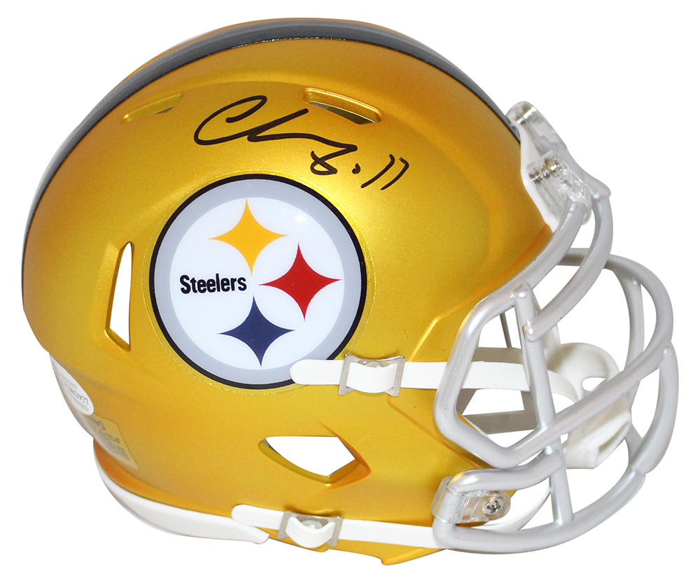 Chase Claypool Autographed Pittsburgh Steelers Blaze Mini Helmet BAS 29367