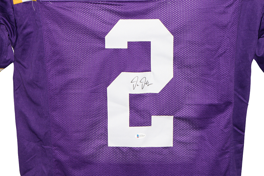 Justin Jefferson Autographed/Signed College Style Purple XL Jersey BAS 29873